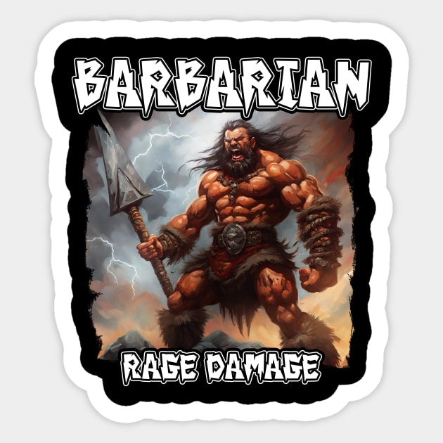 Barbarian Rage Damage Sticker by SimonBreeze